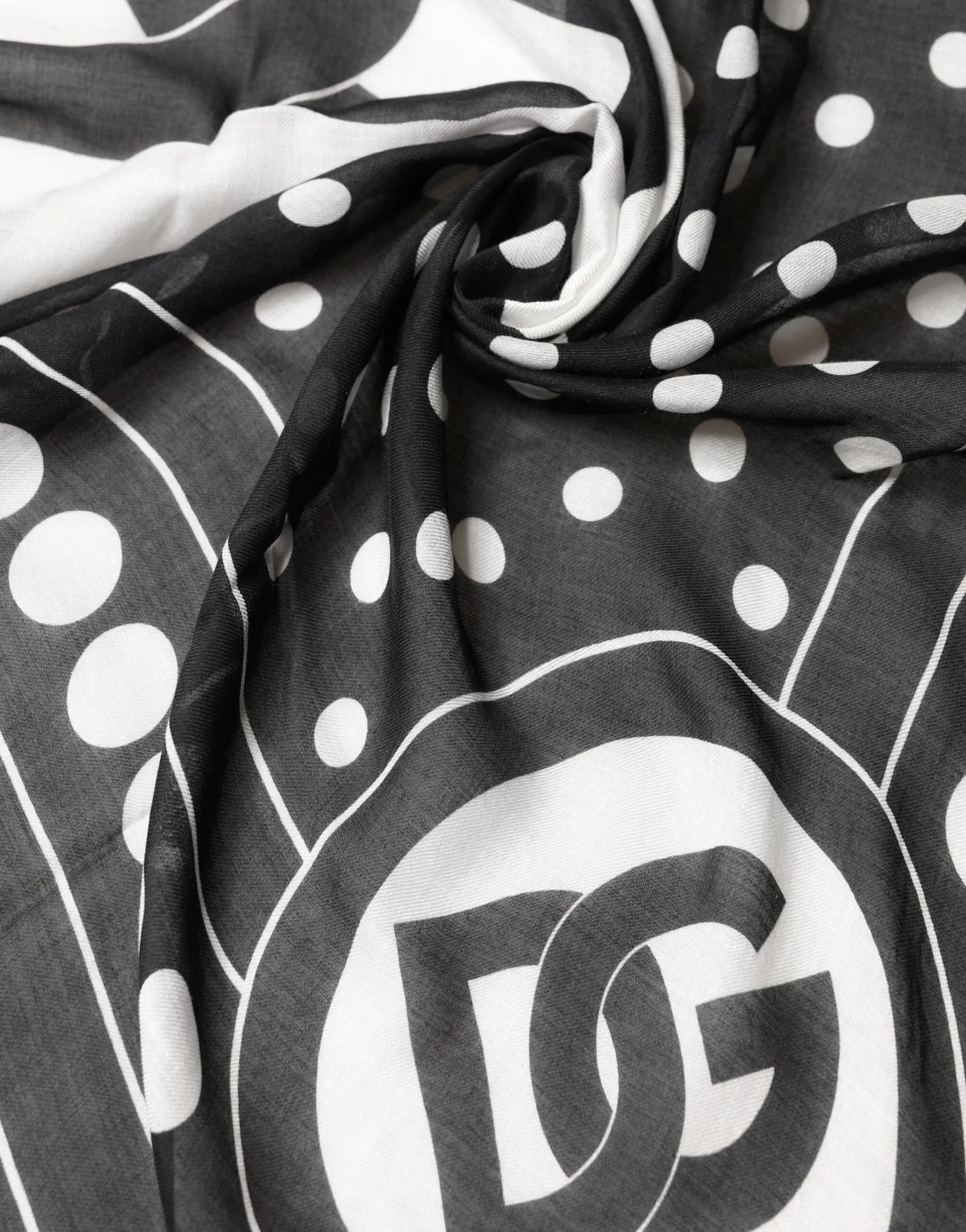 Dolce & Gabbana Polka Dot Logo Stole Wrap 188cm X 116cm Scarf 4
