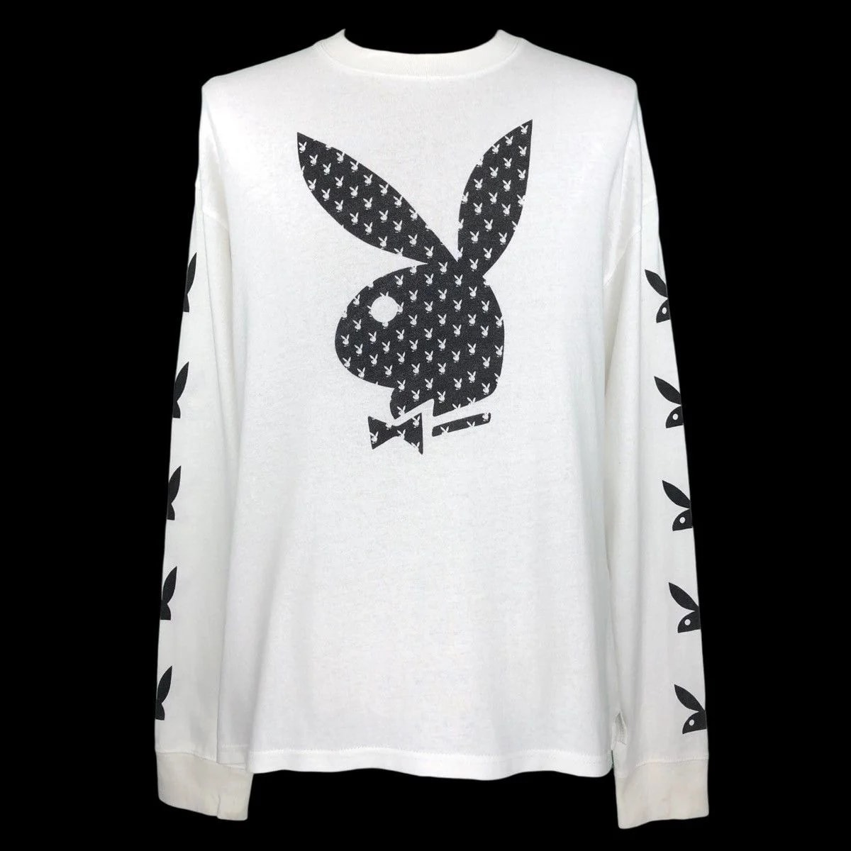 Playboy Bunny Head Big Logo Overprint Long Sleeve Tee Shirt — streetwear — resale