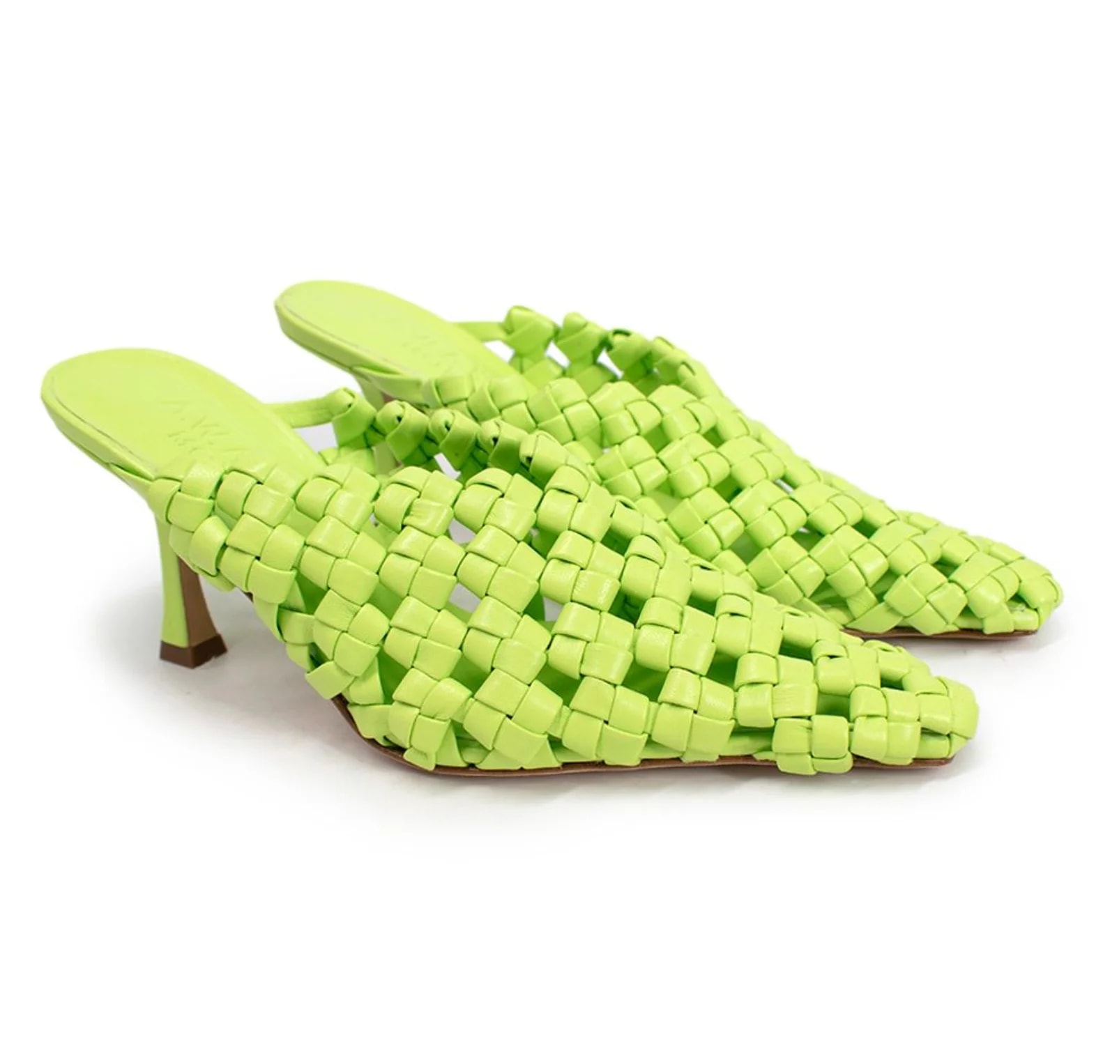 A.w.a.k.e Mode Neon Regina Weaved Mules 4