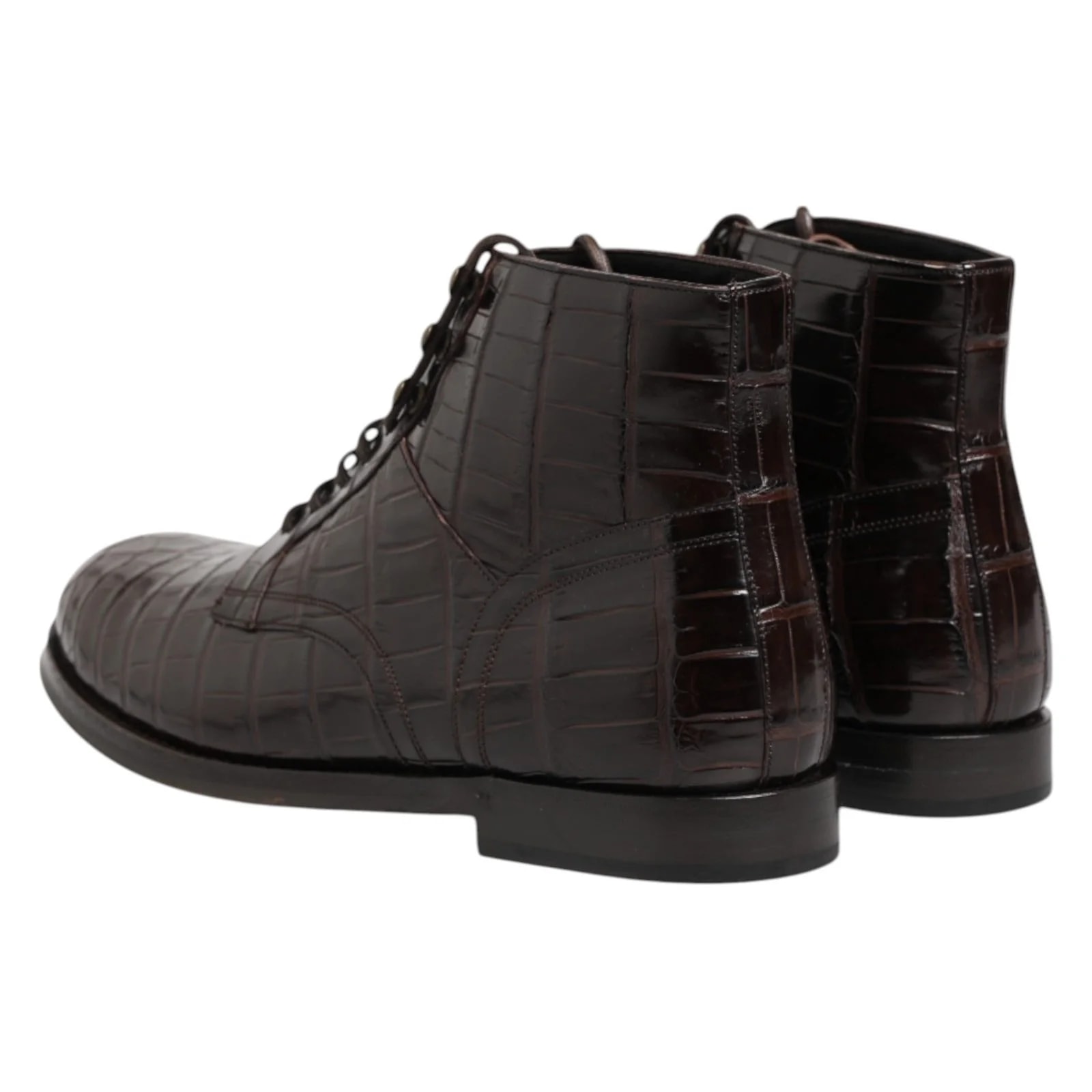 Dolce & Gabbana — Dolce & Gabbana Dark Lace Up Short — Designer Shoe — resale