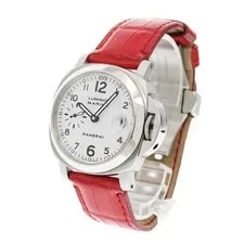 Panerai Luminor Marina PAM00049 40mm SS White Dial Leather Strap Date #C239 2