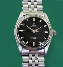 1966 Tudor Oyster Prince Rolex Band Original Black Rose Dial 4
