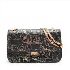 Chanel — Chanel 2.55 Mock Double Flap Double Chain Graffiti Metal Fit — Handbag — resale