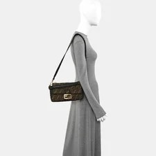 Fendi Baguette Buckle Monogram Pattern - Excellent #E2HB3S 2