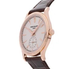 Patek Philippe Calatrava Rose Gold Auto 39mm Silver Dial Strap 6119R-001 2