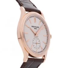 Patek Philippe Calatrava Rose Gold Auto 39mm Silver Dial Strap 6119R-001 3