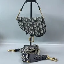 Auth Christian Dior Saddle Embroidered Strap Hardware 2