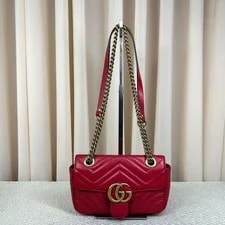 Gucci — Gucci GG Marmont Mini Matelassé Aged Hardware Chain — Handbag — resale