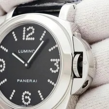 Panerai Luminor PAM00130 Stainless Steel Diamond 44mm Black Dial #HDW196 4