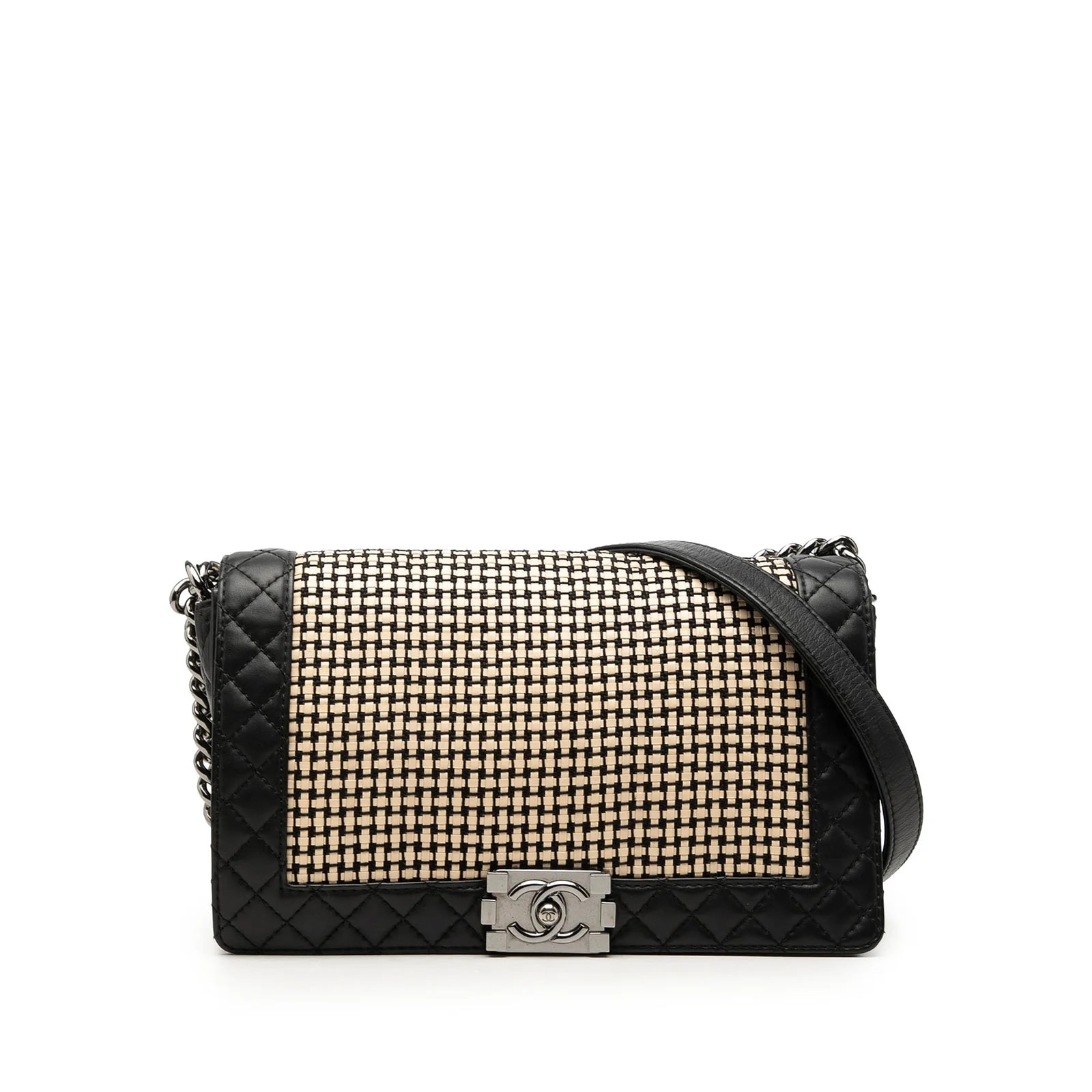 Chanel — Medium Woven Boy Reverso Flap — Handbag — resale