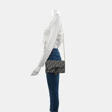 Dior Saddle Classic Monogram Removable Metal Chain - Very Good 2
