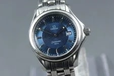 Omega Seamaster 120m 2581.81 Cal.1424 Blue Silver Date Quartz Japan 2