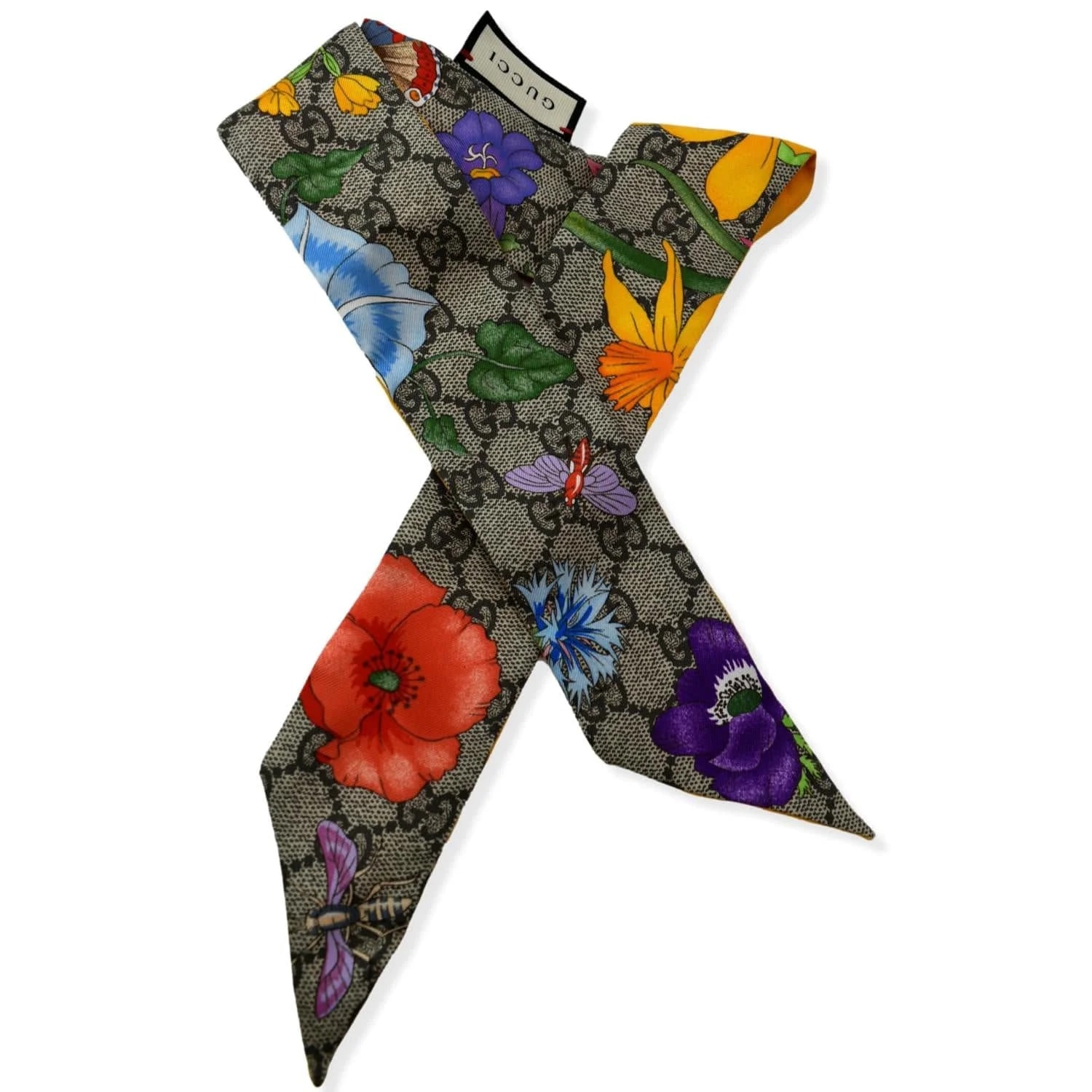 Gucci — Gucci Floral Print Twilly Scarf — Accessory — resale