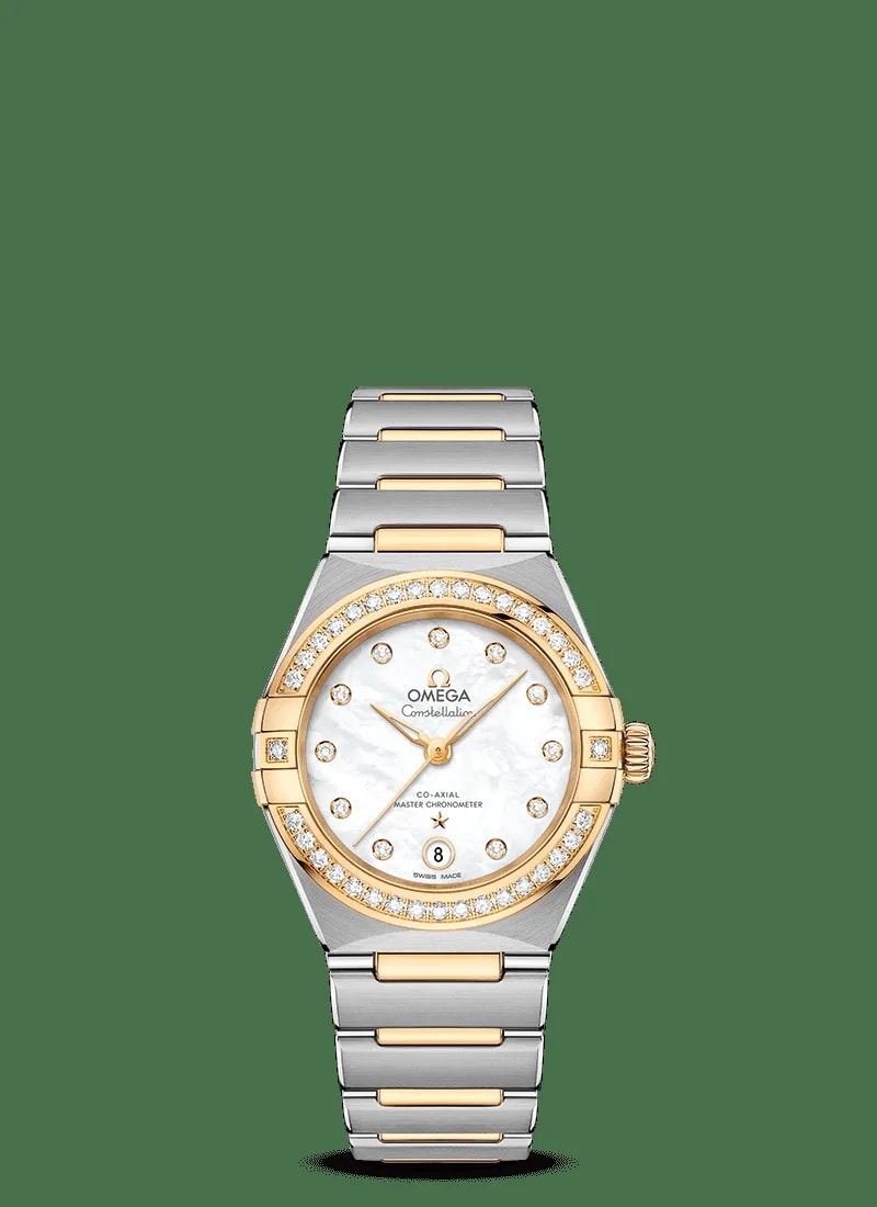 Worldofluxuryus — Omega Constellation Co-Axial Master Chronometer Stainless Steel & Yellow Gold & Diamond Lady’s — Watch — resale