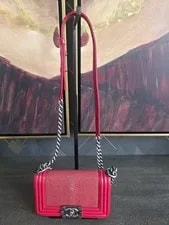 Authentic Chanel Boy Small Galuchat Flap Ruthenium HW 2