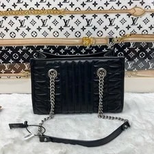 Gucci GG Marmont Logo Striped Chevron Quilted - Excellent #Djcpti 4