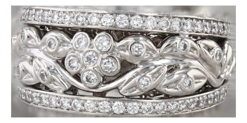 Ornate 0.58ctw Flower Wedding Anniversary Size 6 — Jewelry — resale