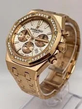Audemars Piguet Royal Oak 26315OR.OO.1256OR.01 Chronograph Rose Gold Silver Dial 3