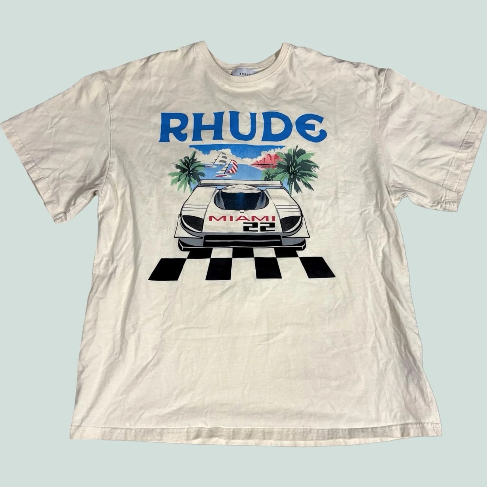 Rhude — Rhude Grand Prix Miami 22 Graphic Print T-Shirt XL Streetwear USA Cars — streetwear — resale
