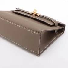 Hermès Pochette Kelly Etoupe X Nata Metal Fittings K: 2025 3