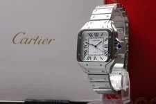 Cartier — W/ Box Paper Cartier Santos de WSSA0029 White Roman Dial — Watch — resale
