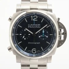 Panerai — Panerai Luminor Chrono PAM01110 SS AT Blue Dial 1 Extra Link — Watch — resale