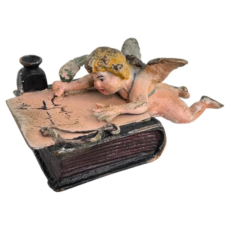 Franz Xaver Bergman (Bergmann) — Late 19th Century Cupid Cherub Angel Figurine Austrian Vienna Bronze Miniature — decorative_object — resale