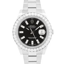 Rolex — Rolex DateJust II Black Diamond Bezel Stainless Steel 41mm Oyster 116334 — Watch — resale