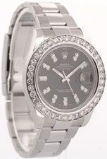 Rolex DateJust II Black Diamond Bezel Stainless Steel 41mm Oyster 116334 4