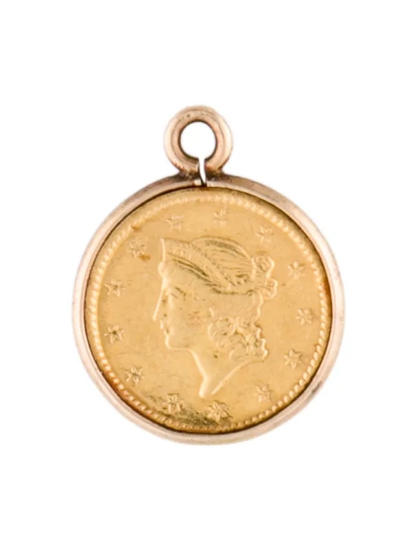 22K One Dollar Liberty Coin w/10K Setting — Jewelry — resale