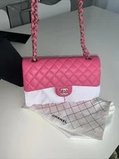 22K Chanel Medium Classic Double Flap Lghw New/receipt 2