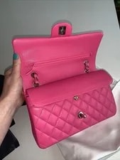 22K Chanel Medium Classic Double Flap Lghw New/receipt 3