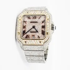 Cartier Santos 2 Tone 19.25 Carat in Diamonds 40MM (B01118579) 4