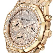 Audemars Piguet Royal Oak 42MM Diamond Pave Index Hour Markers Dial Ros... 3