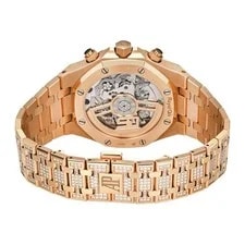 Audemars Piguet Royal Oak 42MM Diamond Pave Index Hour Markers Dial Ros... 4