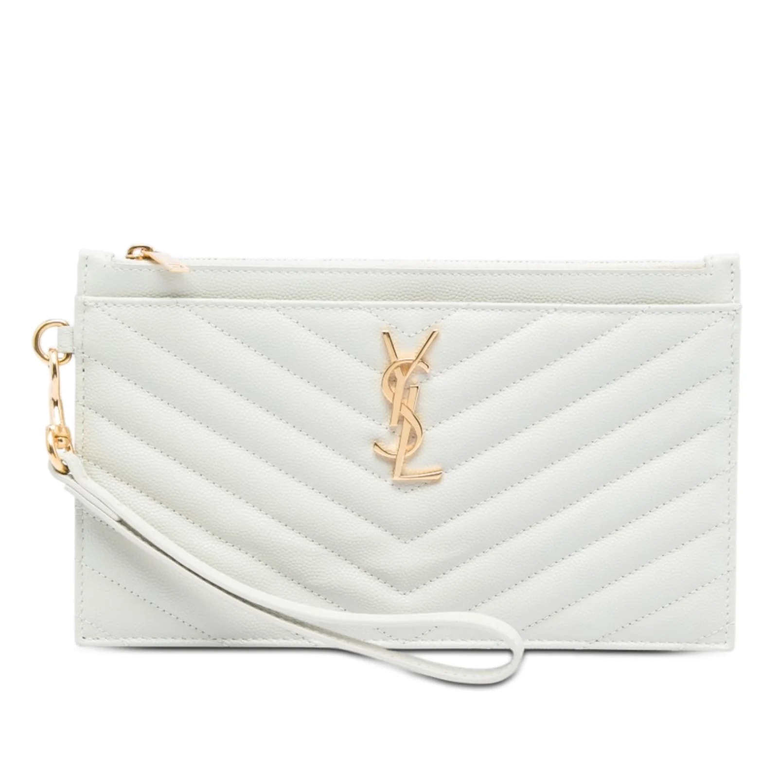 Saint Laurent — Grain de Poudre Chevron Bill — Handbag — resale