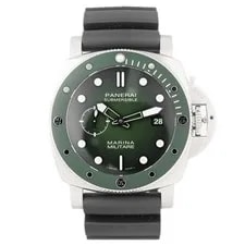 Panerai — Panerai Submersible Marina Militare Stainless Steel Green 44mm Pam01697 Full Set — Watch — resale