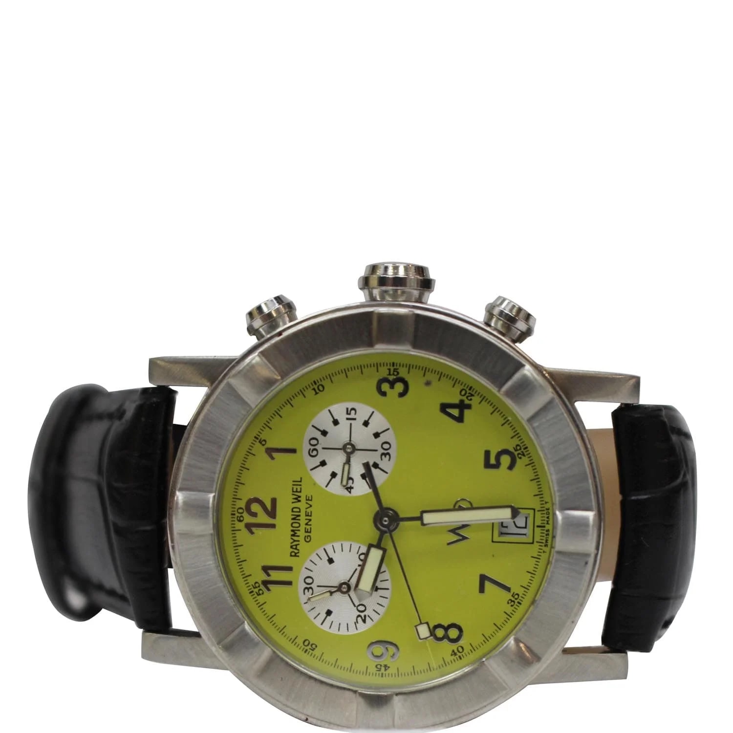 Raymond Weil W1 Date Lime Dial 30mm Swiss Black Strap 2