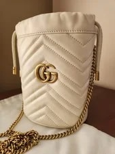 Authentic Gucci GG Marmont Mini Matelasse Bucket Crossbody 2