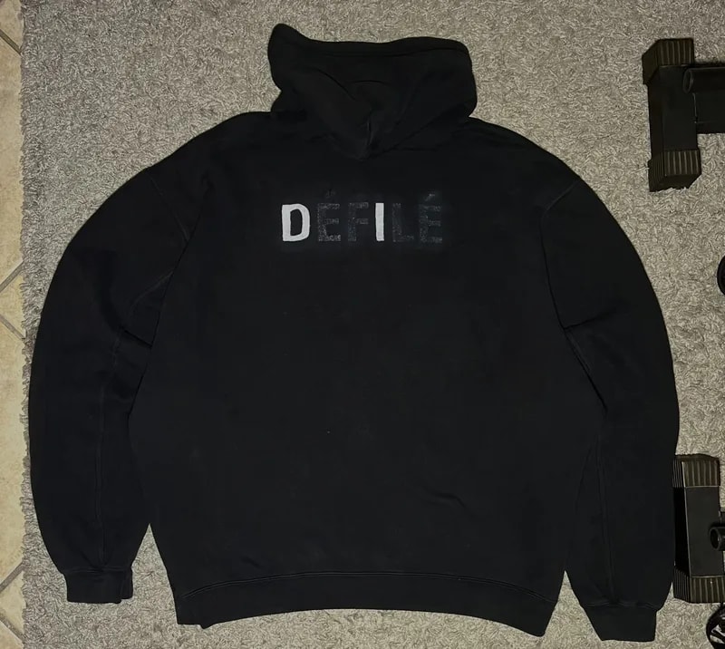 Balenciaga — Balenciaga Defile Half Destroyed Print Distressed Hoodie — streetwear — resale