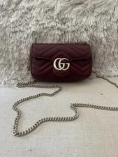 Gucci — Gucci GG Marmont Super Mini Chevron Crossbody HW — Handbag — resale