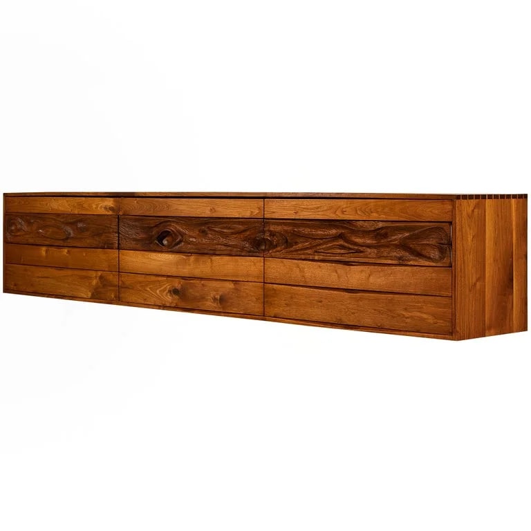 Phillip Lloyd Powell Long Wall-Mounted Sideboard in Carved — Furniture — resale