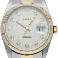 Rolex — Rolex Datejust 36 16233G(Y) Gold 36mm Silver Dial Automatic #LPW480 — Watch — resale