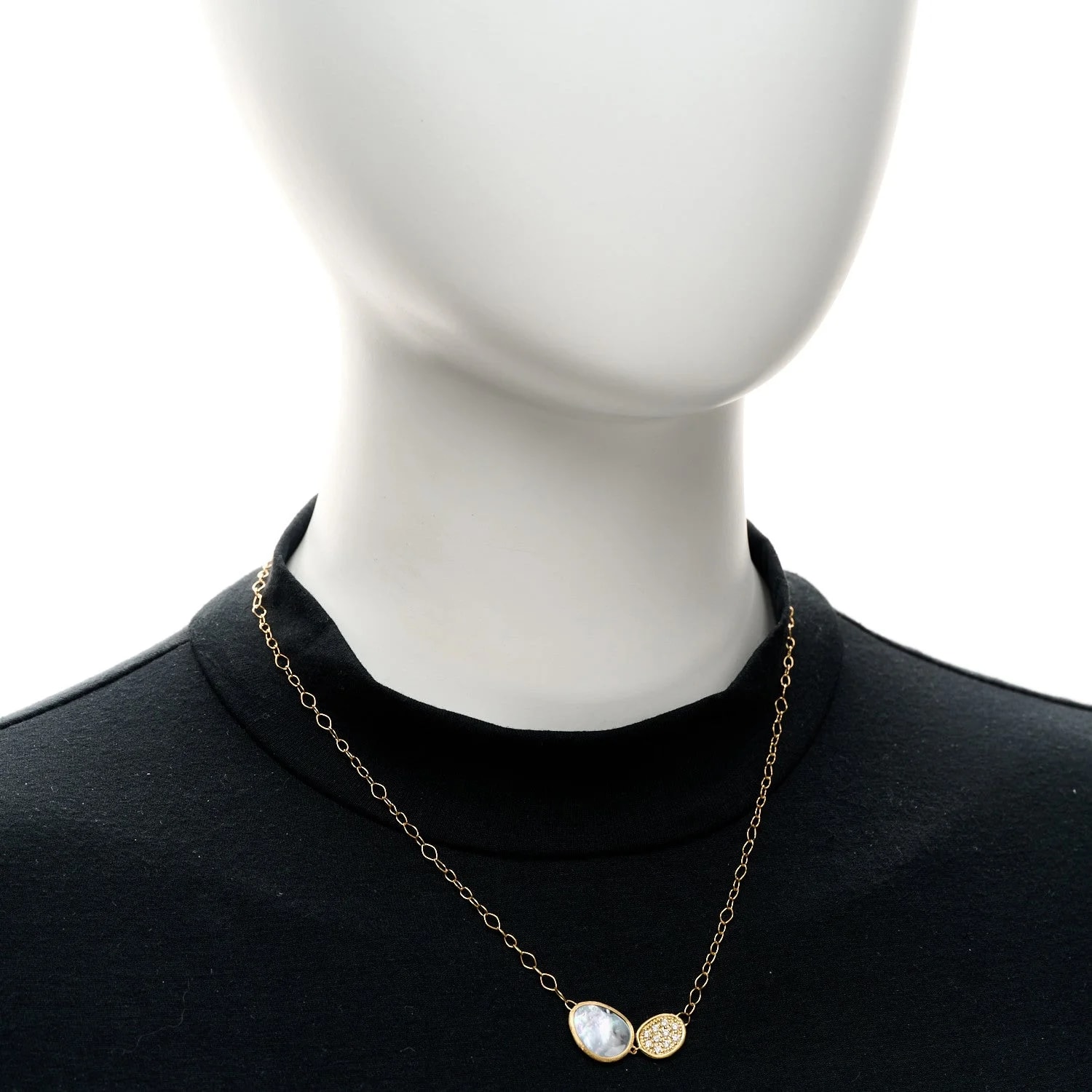 18K Yellow Gold Mother of Pearl Lunaria 2