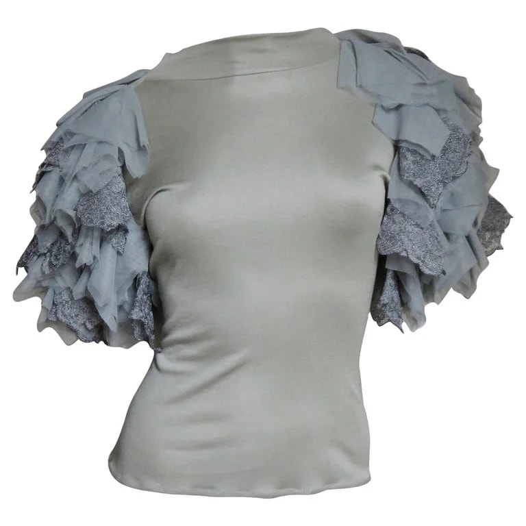 Alexander McQueen — Alexander McQueen New Top With Tulle and Lace Sleeves S/S 1999 — Clothing — resale
