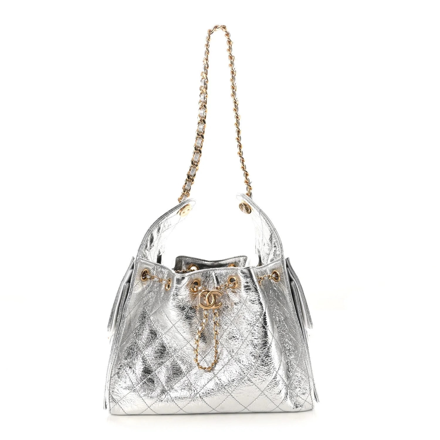 Chanel — Metallic Aged Small Chanel 25 Silvery — Handbag — resale