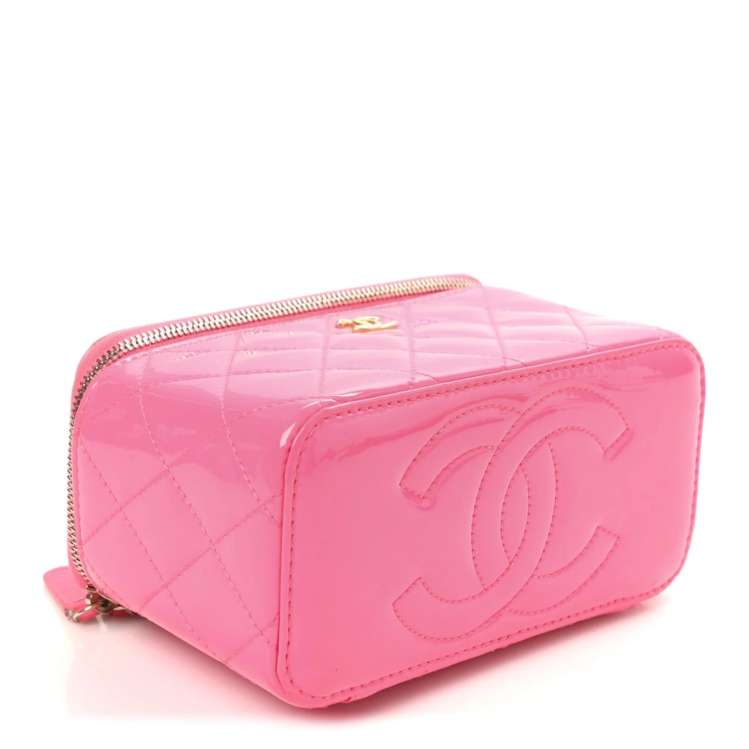 Quilted Crush Small Vanity Case With Chain Neon 4