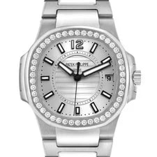 Patek Philippe — Patek Philippe Nautilus White Gold Diamond Bezel 7010 7010G Box Papers — Watch — resale