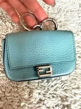 Fendi Nano Baguette Key Charm Cuoio Romano Card Case 2
