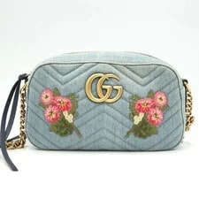 Gucci — Gucci GG Marmont Small Flower Embroidery — Handbag — resale